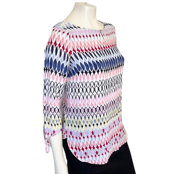 TALBOTS Lightweight Preppy Beach 3/4 Sleeve Relaxed Fit Tunic Top SZ XS - Picture 4 of 11